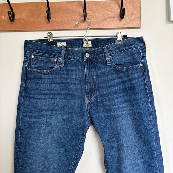J.Crew 484 Slim Taper Jeans Men’s 36 – 100% Cotton Denim, Dark Wash, Classic Fit - Picture 2 of 7